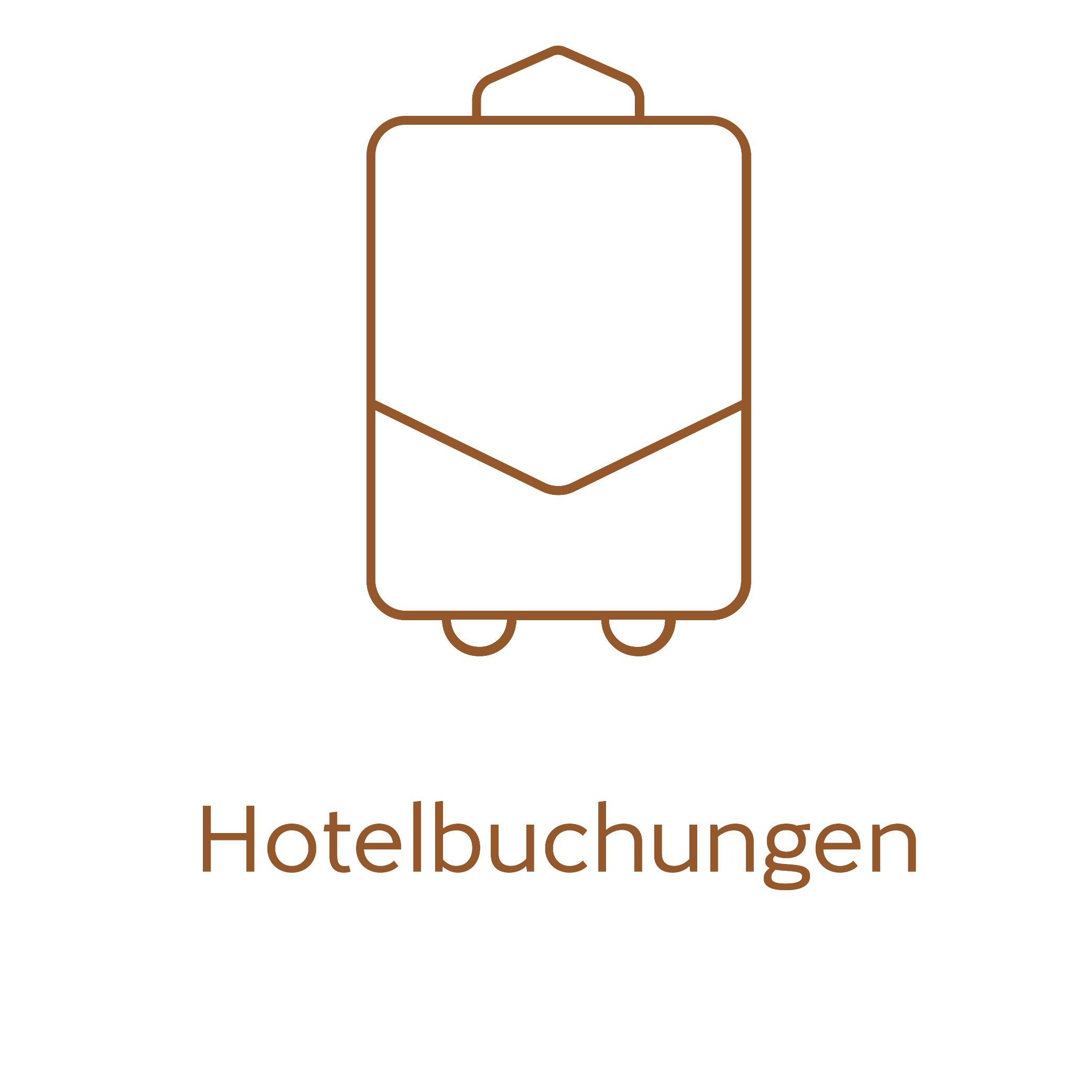 Icon für Hotelbuchungen zeigt einen Koffer. 