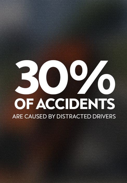 30 % of accidents are caused by distracted drivers¹