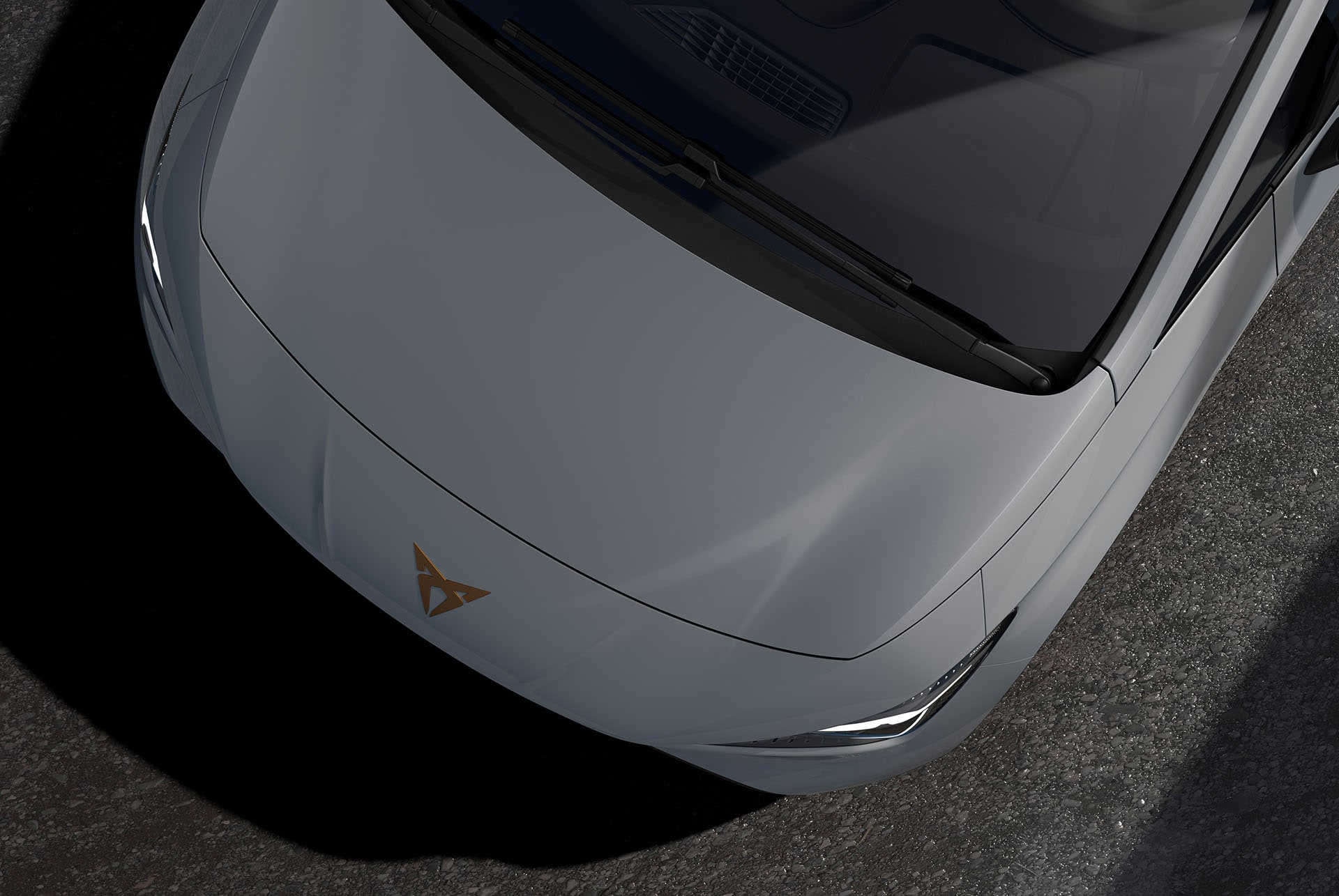 Vogelperspektive des CUPRA Born in Vapor Grey.
