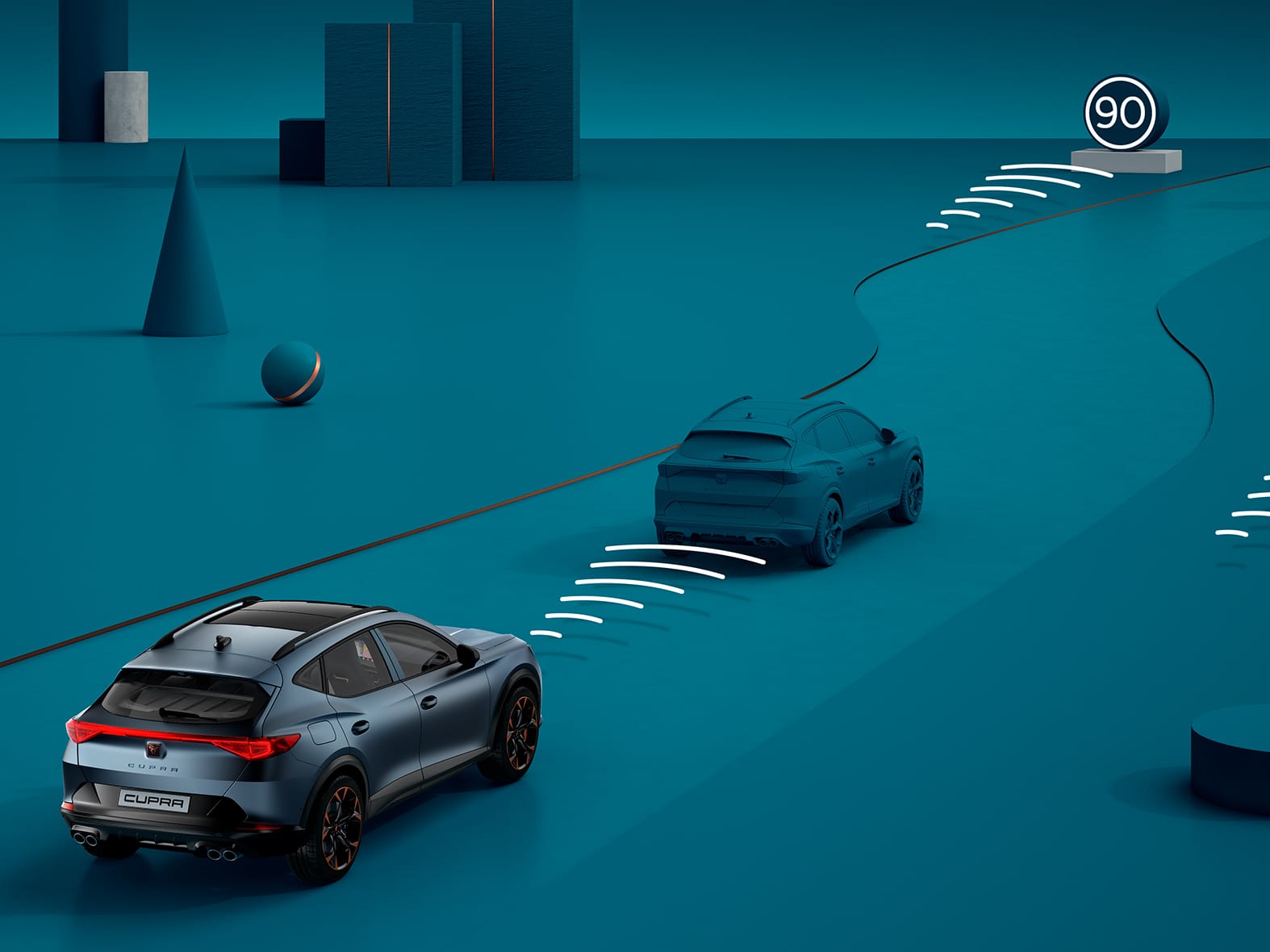Neuer CUPRA Leon Sportstourer e-HYBRID Sicherheitsfunktionen ACC Predictive (vorausschauende automatische Distanzregelung)