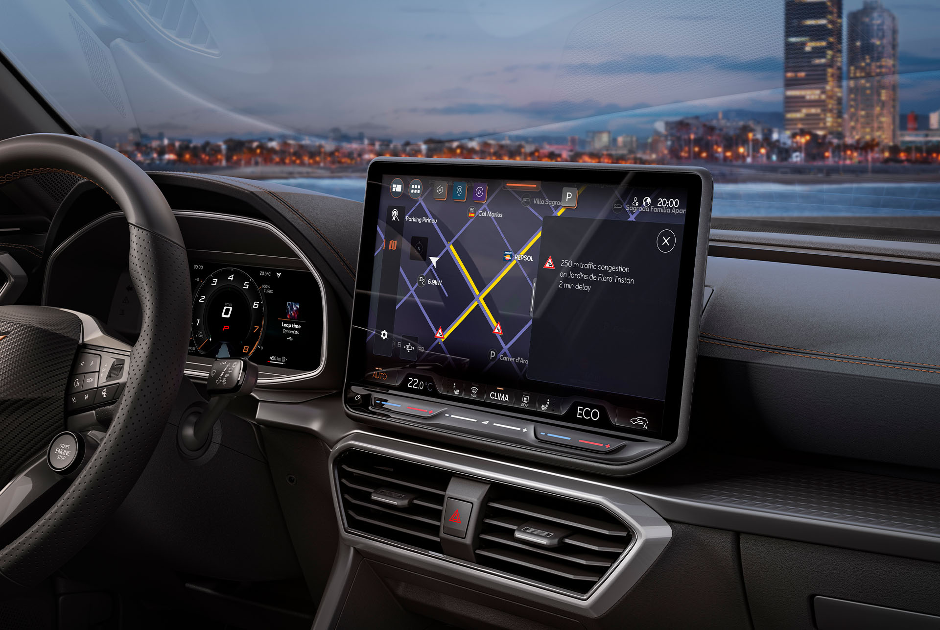 Hochmodernes Cockpit des CUPRA Formentor – digitales Fahrerlebnis mit innovativen Features.