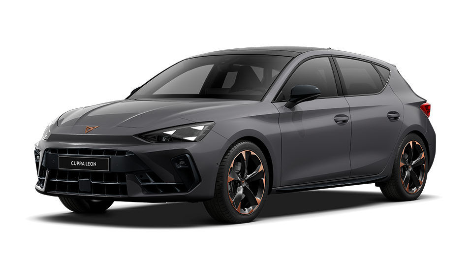  Außenansicht des CUPRA Leon, die seine Designlinien und die reine CUPRA-DNA hervorhebt.